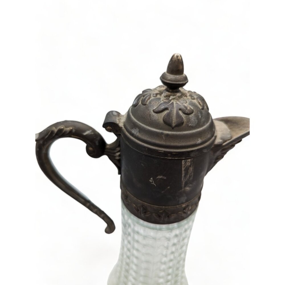 Vintage Primrose Italy Silver Plate Cut Crystal Wine Pitcher - Picture 4 of 12